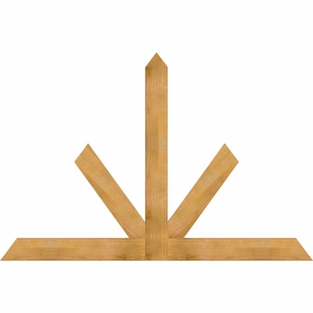 Ekena Millwork Saratoga Rough Sawn Timber Gable Bracket, Western Red Cedar, 84"W x 56"H x 2"D x 6"F, 16/12 Pitch GBW084X56X0206SAR00RWR
